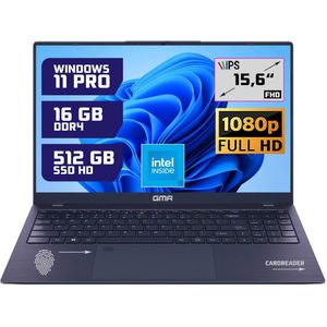 GMR 15.6"" FHD Laptop - Intel N95, 16GB RAM, 512GB SSD, Windows 11 Pro - Ideaal voor Thuisgebruik, Kantoor & Studie