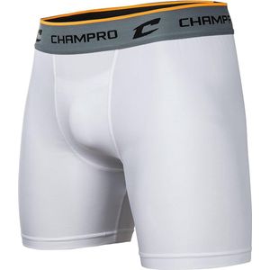 Champro - Honkbal - American Football - IJshockey - Combo - Compression Boxer Short - Met C-Flex Protective Cup - Kinderen - Wit/Rood - Maat Jeugd XS