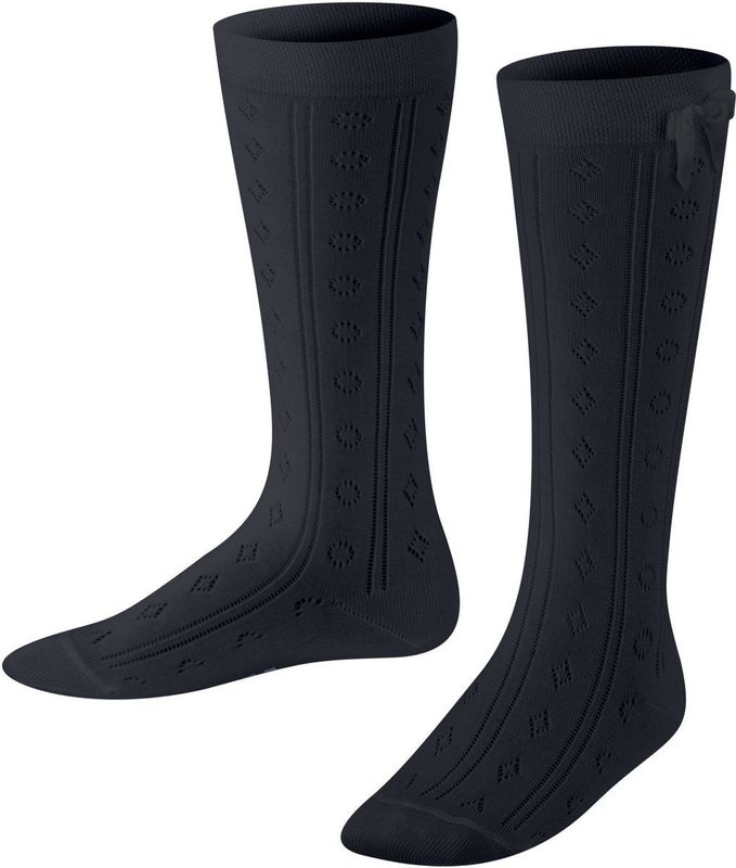 FALKE - Ajour Elegant - Kniekousen - Blauw - Huidvriendelijk Katoen