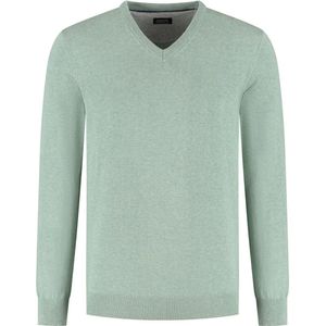 GENTS - Trui V-hals softcotton - Katoen - Oudgroen - Maat M/M