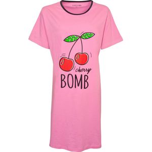 Temptation Dames Nachthemd - Korte Mouw - Roze - Maat S