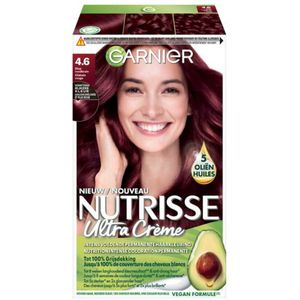 Garnier - Nutrisse Ultra Crème 4.6 - Haarkleuring - Diep Rood Middenbruin - Intens Voedend - Permanente Kleur - 1 stuk