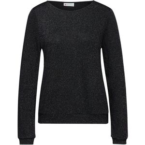 Street One Dames Glitter gebreid shirt in Zwart, in size: 34