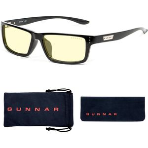 GUNNAR Gaming- en Computerbril - Riot, Onyx Frame, Amber Tint - Blauw Licht Bril, Beeldschermbril, Blue Light Glasses, Leesbril, UV Filter
