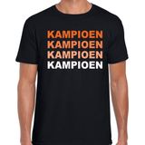 Supporter kampioen t-shirt zwart voor heren - Holland / EK - WK / sport supporter shirt  / tekst shirt S
