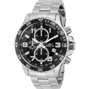 Invicta Specialty 37146 Heren Horloge - Waterdicht - Analoog - Quartz Uurwerk - Roestvrij Staal met zwarte Wijzerplaat - 45mm