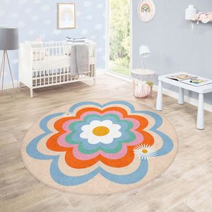Kinderkamer Vloerkleed Rond Tapijt|Educatieve kindertapijten|Antislip Kindervloerkleed|Kinderen Tapijt Decor|Speelkleed|Kleurrijk kindervloerkleed|Bloemenkracht