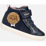 GEOX - Gisli - Hoge Sneakers - Marineblauw - Leer Materiaal