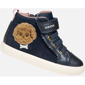 GEOX - Gisli - Hoge Sneakers - Marineblauw - Leer Materiaal