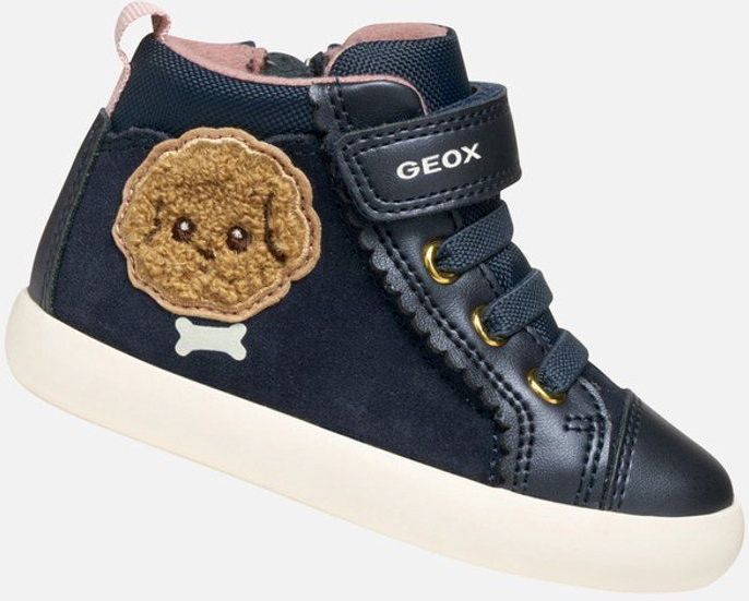 GEOX - Gisli - Hoge Sneakers - Marineblauw - Leer Materiaal