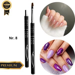 GUAPÀ® Gel Penseel | Maat Nr. 8 | Nagel Penselen | Builder Gel Penselen | Nail Brush | Nepnagels | Gellak | Gelnagels | Builder Gel | Gel Penseel Zwart Nr. 8
