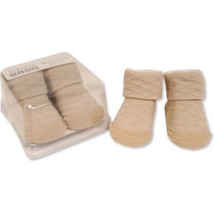 Nursery Time Babysokjes Diamant Patroon In Giftbox Newborn Coffee BW-61-2114
