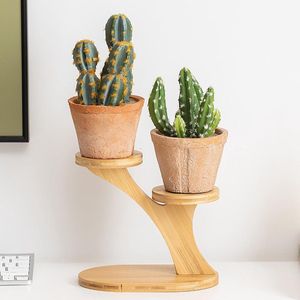 Bamboe Plantenstandaard - Plantenrek voor Binnen - 2 Laags - Organiser