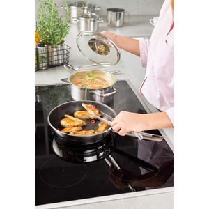 ELEGANCE Braadpan - hoogwaardige universele pan met anti-aanbaklaag - RVS 18/10 - inductie - vaatwasmachinebestendig - 20 cm