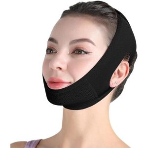 Kamertapelift Geschikt voor het gezicht, herbruikbaar V-lijnmasker, verband Geschikt voor kin en dubbele kin, rolmasker, V-lijn slank masker Geschikt voor dubbele kin en zwakke gezichtshuid (zwart)