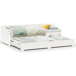 vidaXL - Slaapbank - met - onderschuifbed - zonder - matras - IRUN - 90x200 - cm - wit