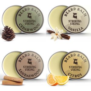 Baardbalsem Conditioner voor Mannen - 4-Pack Variaties met Vanille, Sandelhout, Citrus en Cederhout