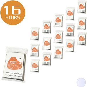 Colorful Sun® Reddingsdeken - 16 Stuks - Zilver - Isolatiedeken - Isoleerdeken - Nooddeken - Thermische nooddeken - buiten, wandelen, kamperen - Emergency Survival Blankets - 160x210cm