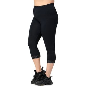 Merry Style – Leggings - Grote Maten – Dames – 3/4 Lengte met kant – Viscose – DonkerMelange – Zwart – 6XL - MS-MS10-455-LE