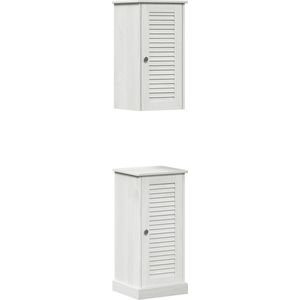 vidaXL Badkamermeubelset - Antiekwit - Massief Grenenhout - 2 pcs