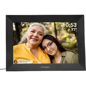 ONEIRO VisionFrame PRO® Digitale fotolijst Zwart met WiFi en Frameo App - 10.1 inch - ips touchscreen - Micro SD - Fotokader - premium