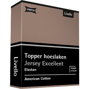Livello Hoeslaken Topper Jersey Excellent Brown 250 gr 180x200 t/m 200x220