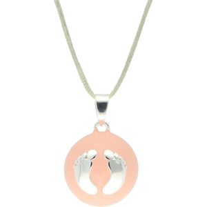 La Rosa Princesa Bola Zwangerschapsketting Voetjes Roze