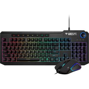 RGB Gaming Desktop Combo Zwart - Membraan Keyboard+Muis - Gamdias Ares P2 Lite