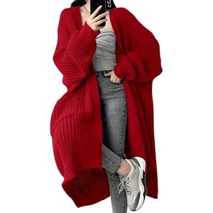 Nivard Cardigan Dames - Vest - Knopen - Warm - Gebreid Vest - Rood - XS