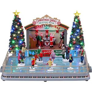Lemax - Christmas Grove Skating Rink, With 4.5v Adaptor - Kersthuisjes & Kerstdorpen
