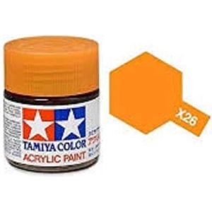 Tamiya X-26 Orange Clear - Gloss - Acryl - 10ml Verf potje
