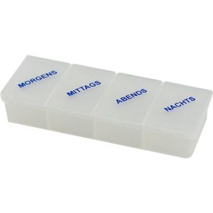 Sundo pillendoosje met 4 vakken en dagindeling - wit