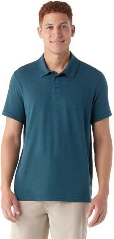 Smartwool - Short Sleeve Polo - Twilight Blue - Merinowol en Biologisch Katoen