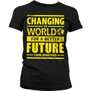 Marvel The Avengers Dames Tshirt -XL- Stark Industries Slogan Zwart