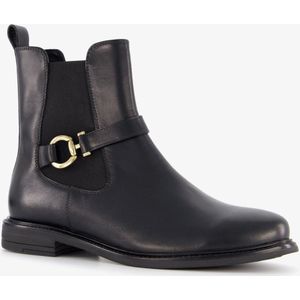 Hush Puppies leren dames chelsea boots met gesp - Zwart - Maat 37