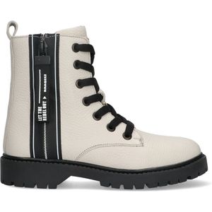 Braqeez Belle Boot Meisjes Biker Boots - Beige - Leer - Veters