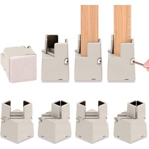 Bedverhogers met sleutel 8 stuks - stoelverhogers meubelverhogers - past op stoelpootdiameter van 08 tot 16 inch - 2 inch lift - heavy-duty voor banken
