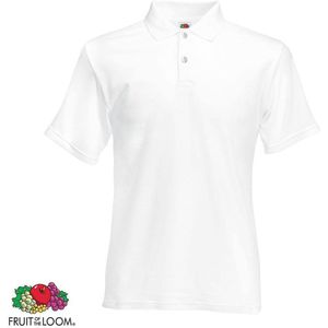 Fruit of the Loom poloshirt heren maat XXL (wit)