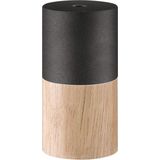Home Sweet Home - E27 Fitting - Zwart - Hout en Metaal - Cilindervormig