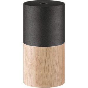 Home Sweet Home - E27 Fitting - Zwart - Hout en Metaal - Cilindervormig