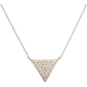 Fate Jewellery Ketting FJ476 – Triangle – 925 Zilver, Rose goud verguld met Zirkonia kristallen – 45cm + 5cm