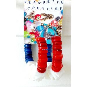 Jeannette-Creatief® - Holland - Oranje Oorbellen 1 - Rood Wit Blauw - Oorhangers - Oranje Oorbellen - Oorringen - Oranje sieraden - Oorbellen dames - Schelpen
