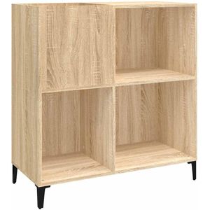 Platenspeler Meubel - LP-kast - Platenspelerkast - Draaitafelstandaard - Platenspelerstandaard - Vintage Displayplank - Sonoma Eiken