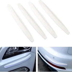 - 4 universele autostootlijsten hoek bumper krasbestendig zelfklevend wit 4-pack