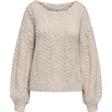 Only - Onlida Life - Dames Trui - Birch/Melange - Relaxed Fit - Lange Mouwen