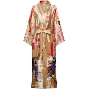 Nivard Badjas Dames - Kimono - Kamerjas - Ochtendjas - Pyama - Champagne - M