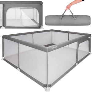 Kinderbox 150x200 cm voor 0-2 jaar - Grijs, Lichtgewicht, Veilig en Compact