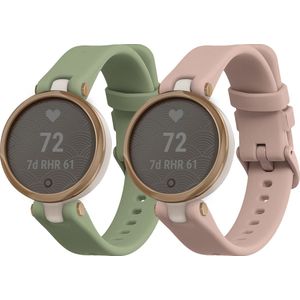 kwmobile 2x horlogebandjes geschikt voor Garmin Lily Sport bandje - Smartwatch bandjes van TPU - Activity tracker horloge band in pastelgroen / oudroze