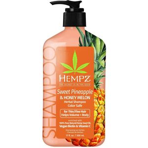 Hempz Sweet Pineapple & Honey Melon Herbal Shampoo with Vegan Biotin & Vitamin C for Thin/Fine Hair 500ml