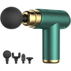 BORVAT® - SK-368 Massage Gun | Sport & Relax Massageapparaat met 4 Opzetstukken - 6 standen - Oplaadbaar - Groen